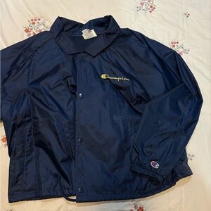 Champion Dark Blue Cropped Windbreaker Jacket